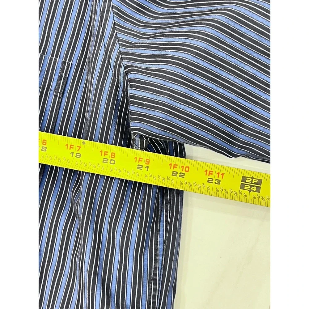 Bugatchi Uomo‎ Men's Long Sleeve Button Down Shirt Size L blue striped EUC